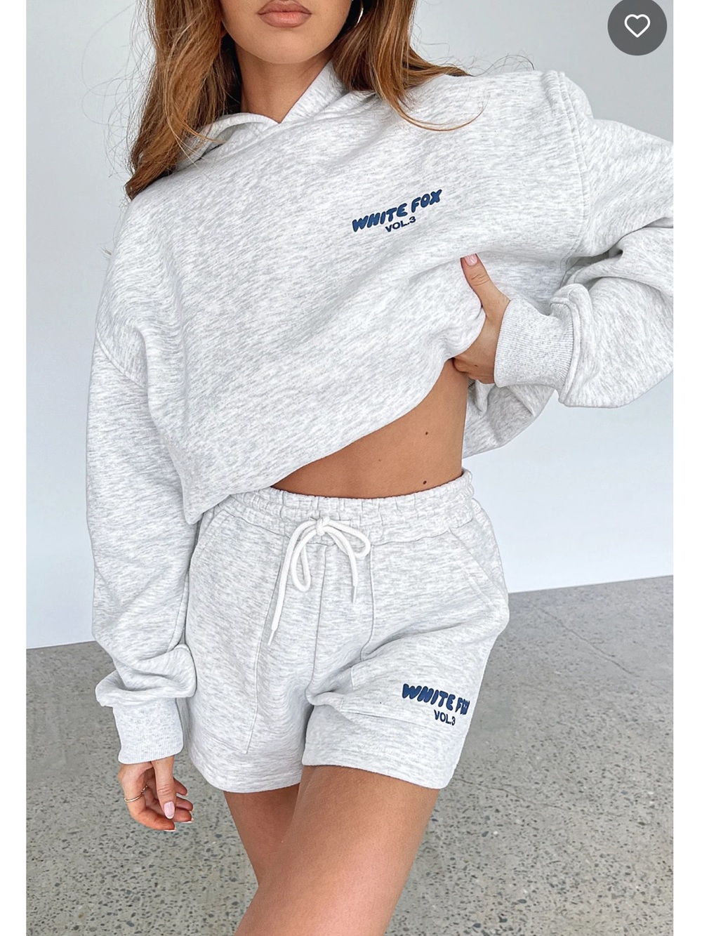 White Fox Boutique Heather Gray Drawstring Athletic Shorts